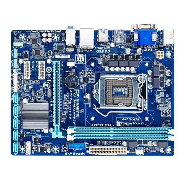 Тестируем недорогую материнскую плату от GIGABYTE на основе системной логики Intel B75 Express с поддержкой технологии AMD CrossFireX и программно-аппаратного пакета Intel Small Business Advantage.
