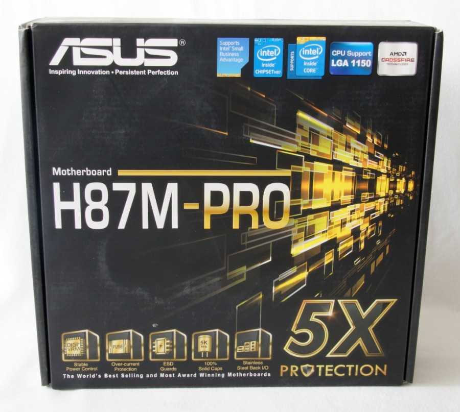 Знакомимся с доступной материнской платой от компании ASUS, выполненной на основе чипсета Intel H87 Express в формате microATX, которая отличается соответствием концепции 5X PROTECTION и возможностью разгона процессоров с разблокированным множителем.