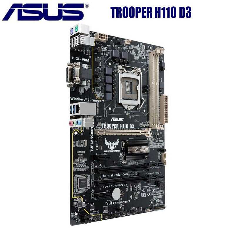 Надежная новинка формата ATX из серии ASUS TUF, созданная на основе чипсета Intel B150 и обладающая доступной для данной линейки стоимостью и поддержкой памяти DDR3.
